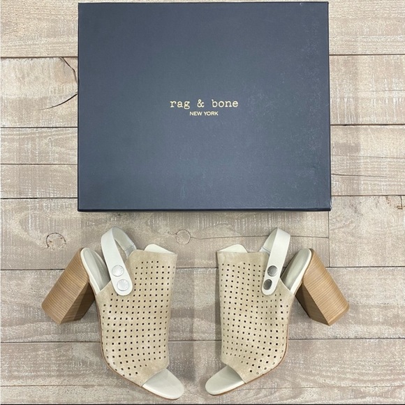 Rag & Bone Rag & Bone Leigh Sandal in Stucco Perforated Suede size 10 $495 - Picture 3 of 4